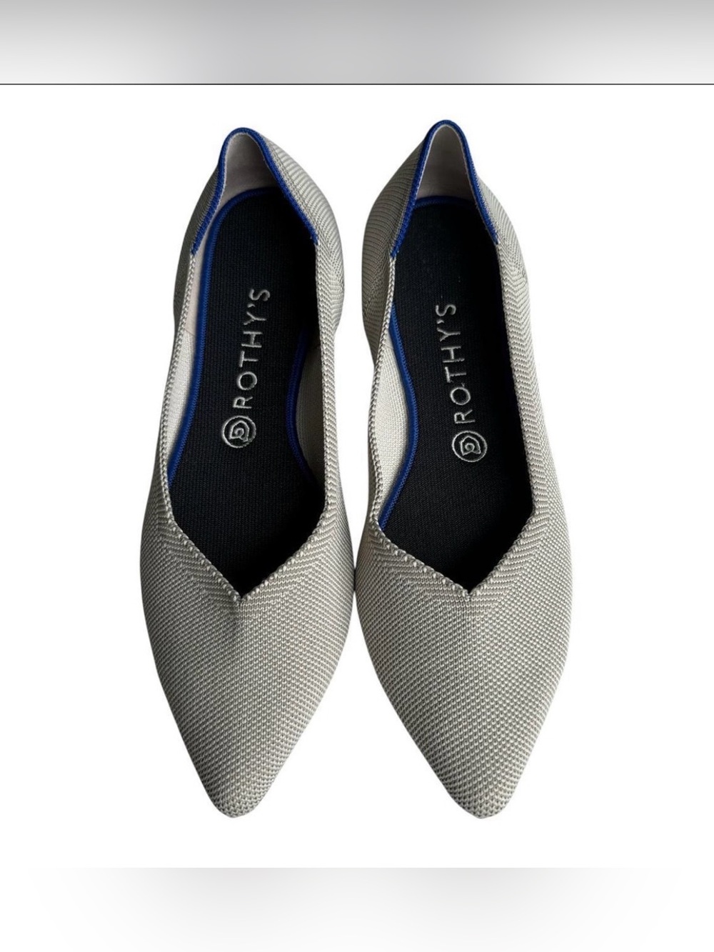 Rothy's The Point Women’s White Gray Kint
Ballet Casual Flats Slip On Size: 9.5